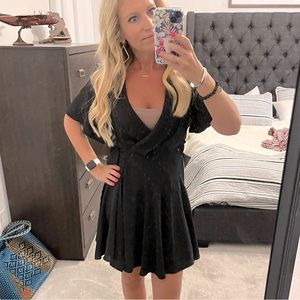 Black wrap boutique dress